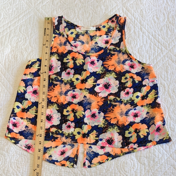 Lush Neon Floral Tank: Small - Picture 7 of 9
